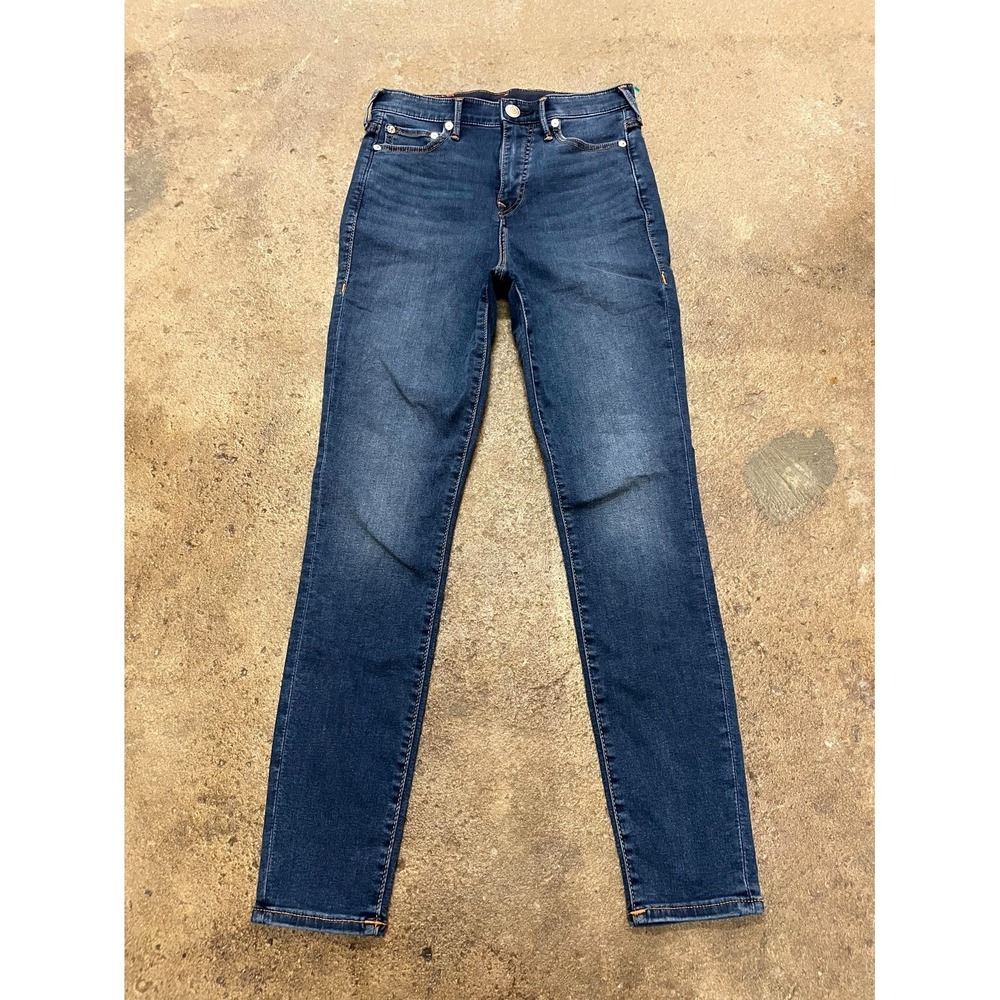 True Religion Caia Ultra High Rise Super Skinny Jeans Women 28 Blue Denim Cotton